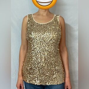 Anna-Kaci gold sequin shirt size XXL